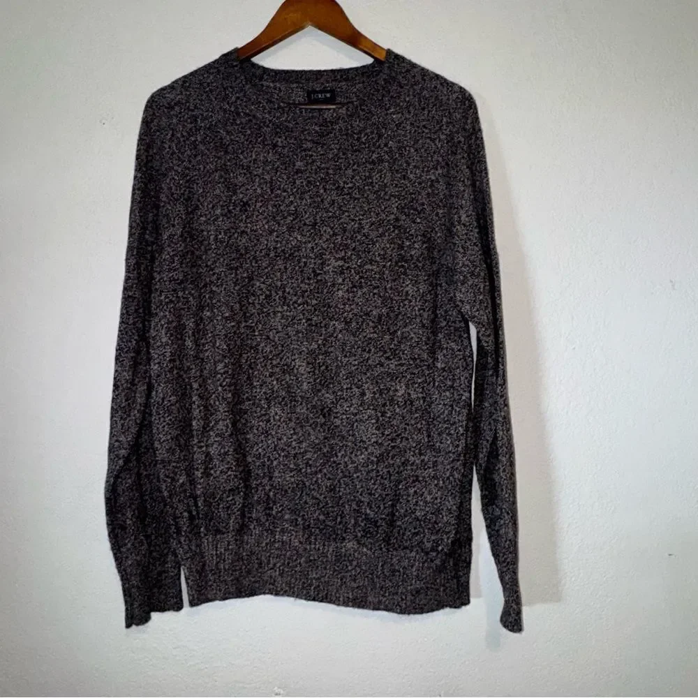 J. Crew Lambswool Blend Charcoal Crewneck Sweater